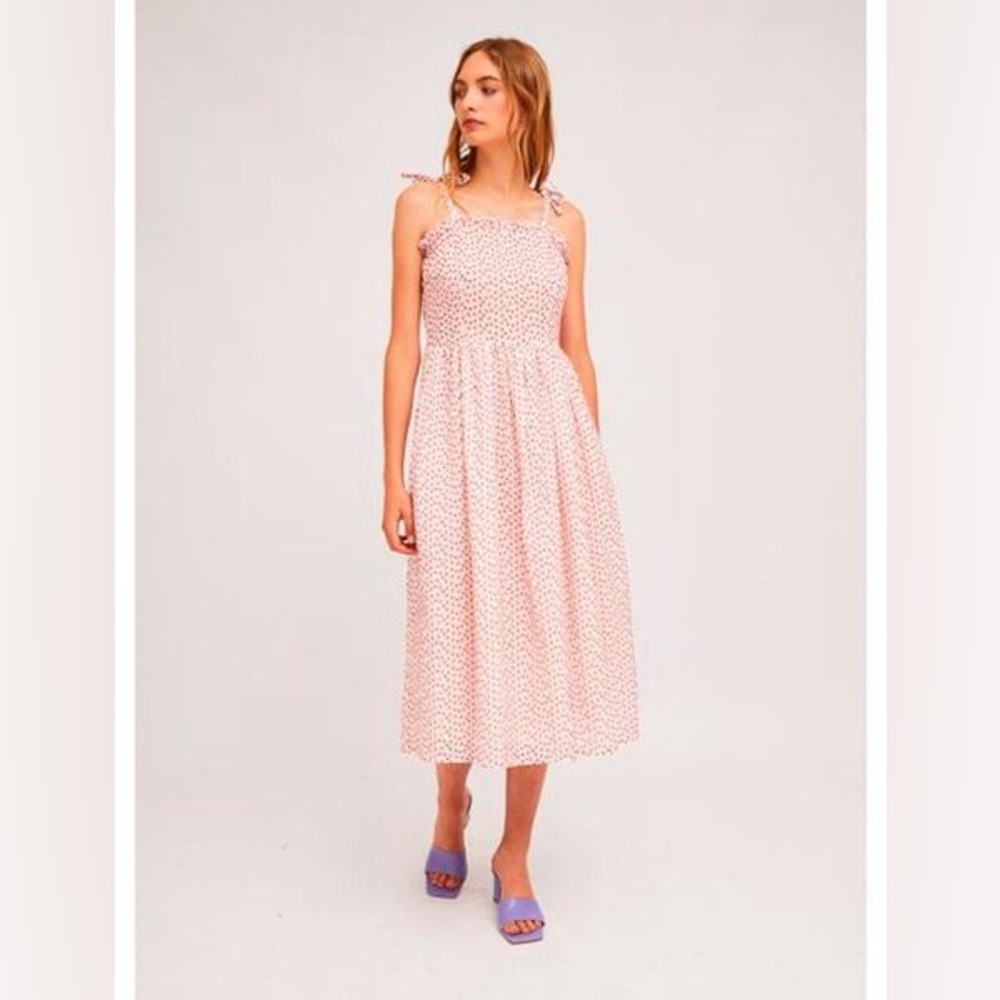 Compania Fantastica Sun Dress Red White Eyelet Cotton New